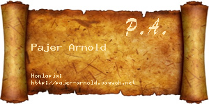 Pajer Arnold névjegykártya